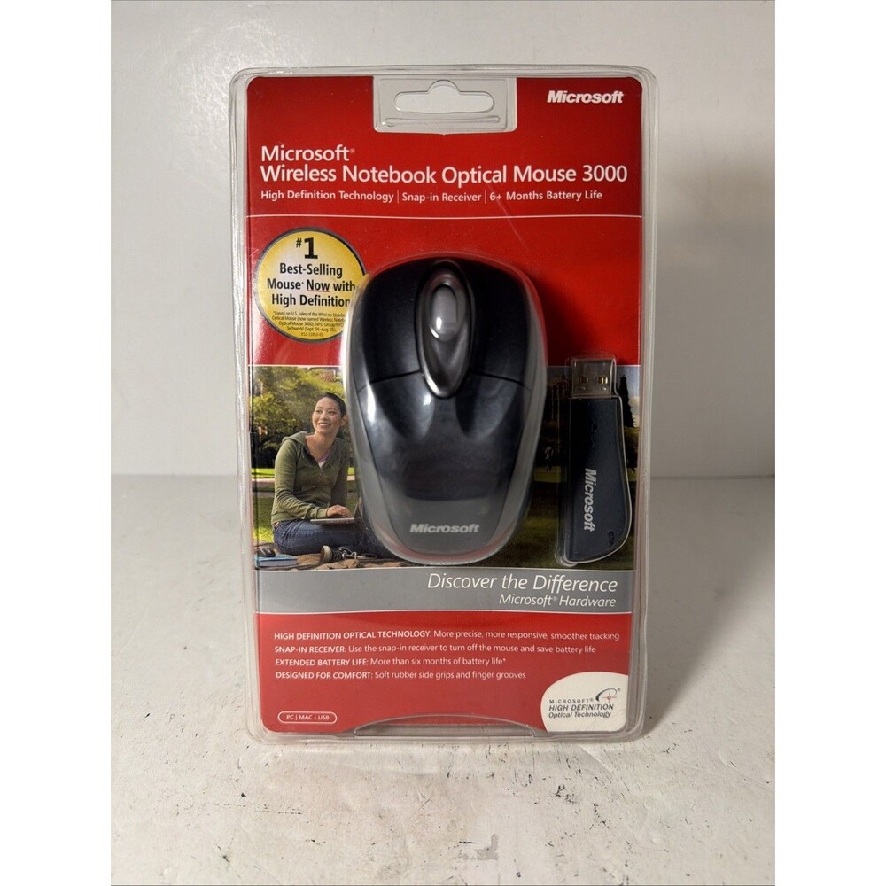 Microsoft Wireless Notebook Optical Mouse 3000 PC Windows Mac Brand New